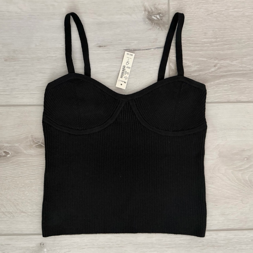 Madewell Black Ribbed Camisole Top